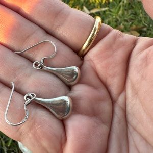 90s Modernist Silver drop earrings
